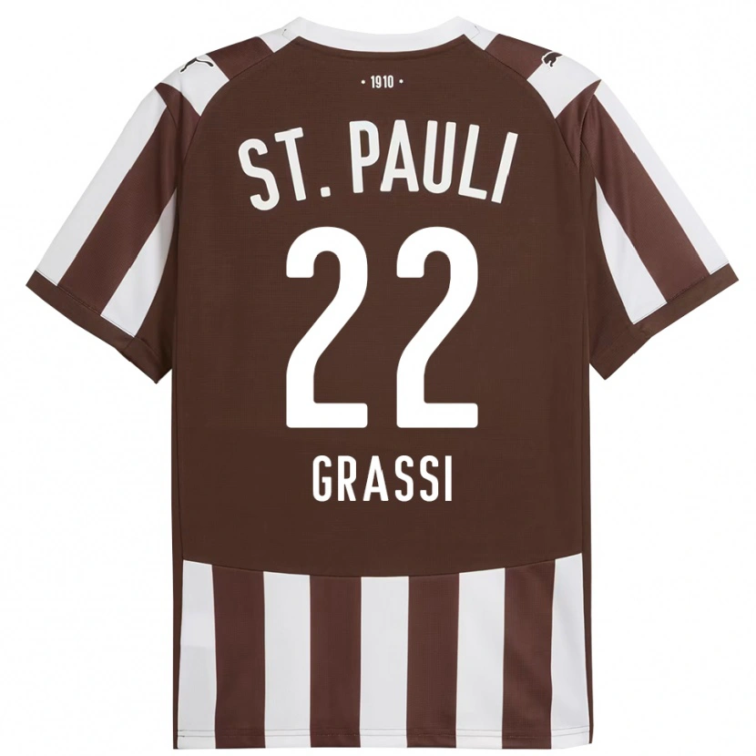 Danxen Kid Levi Grassi #22 Coffee White Home Jersey 2025/26 T-Shirt