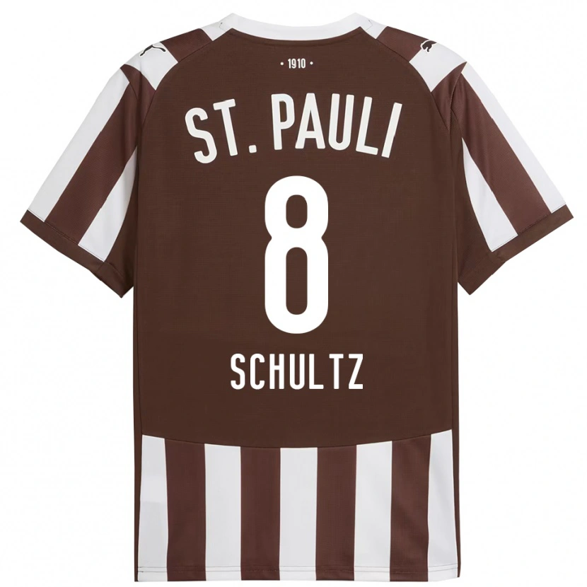 Danxen Kid Paul Schultz #8 Coffee White Home Jersey 2025/26 T-Shirt
