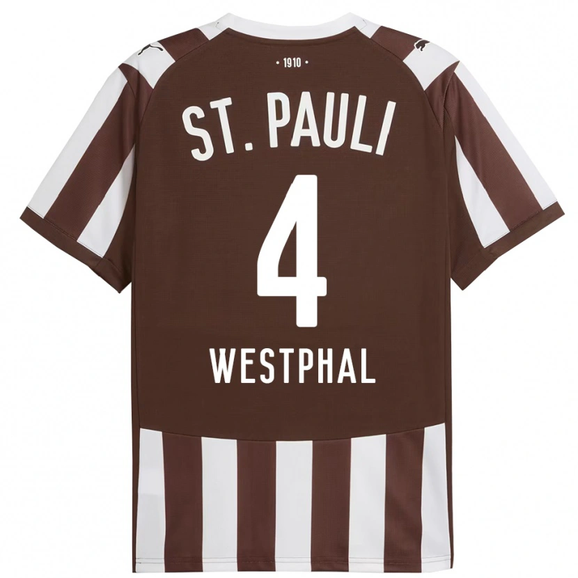 Danxen Kid Jannik Westphal #4 Coffee White Home Jersey 2025/26 T-Shirt