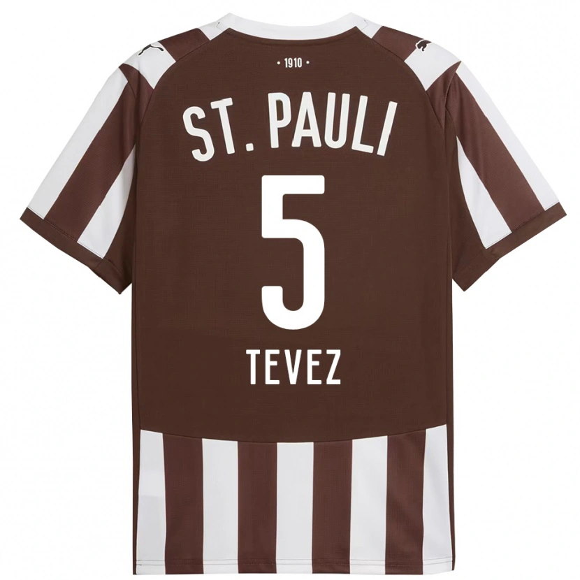 Danxen Kid Federico Tevez #5 Coffee White Home Jersey 2025/26 T-Shirt