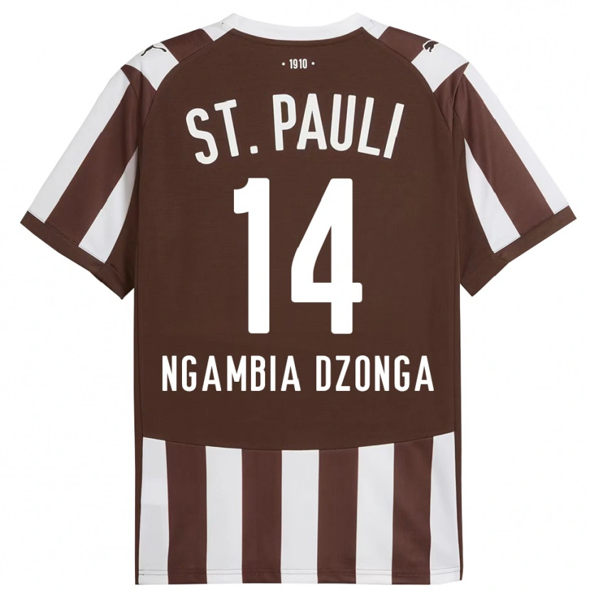 Danxen Kid Sisco Ngambia Dzonga #14 Coffee White Home Jersey 2025/26 T-Shirt