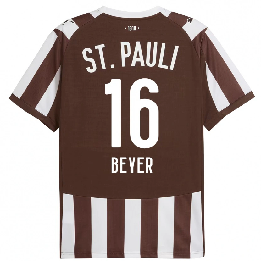 Danxen Kid Lasse Beyer #16 Coffee White Home Jersey 2025/26 T-Shirt