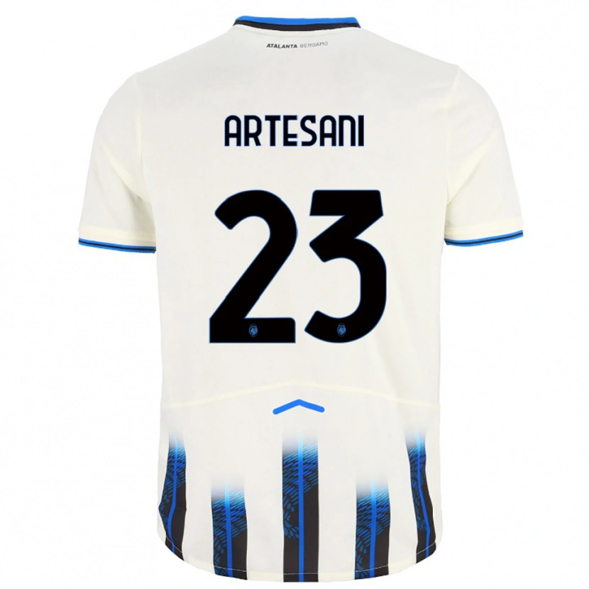 Danxen Kid Nicolò Artesani #23 White Blue Away Jersey 2025/26 T-Shirt
