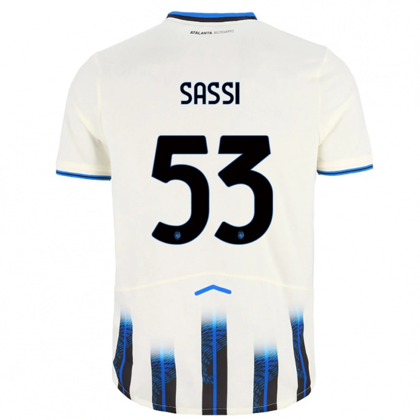 Danxen Kid Jacopo Sassi #53 White Blue Away Jersey 2025/26 T-Shirt