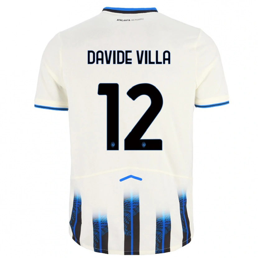 Danxen Kid Matteo Davide Villa #12 White Blue Away Jersey 2025/26 T-Shirt