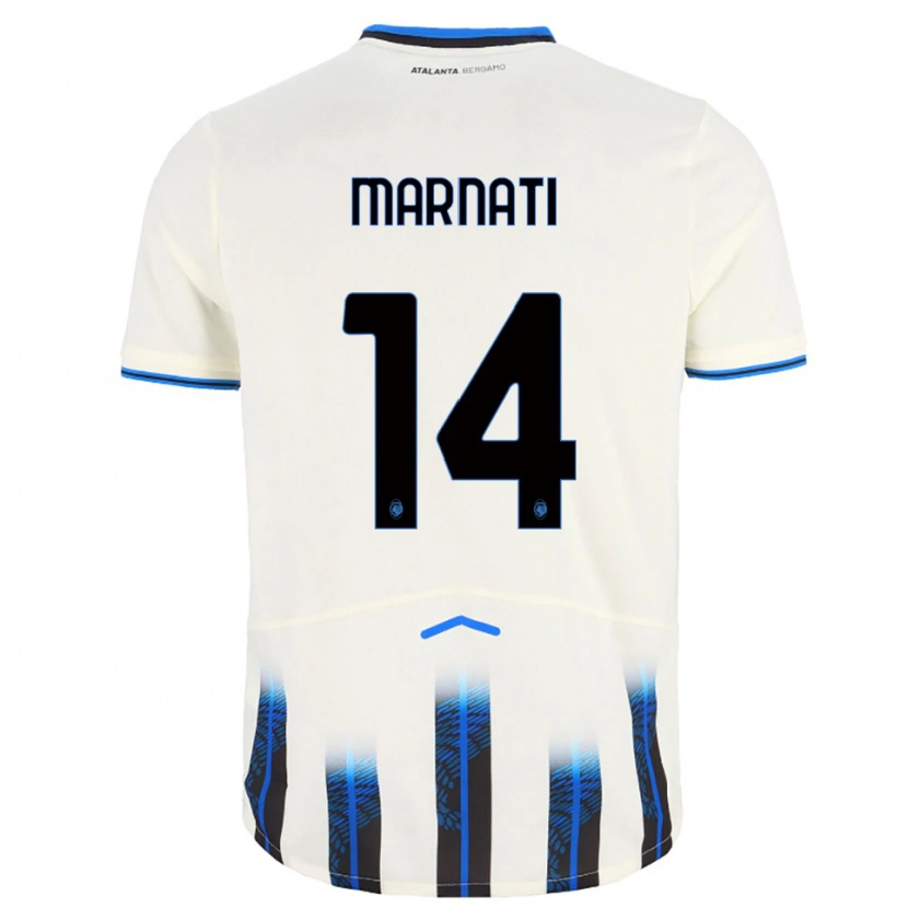 Danxen Kid Sebastiano Marnati #14 White Blue Away Jersey 2025/26 T-Shirt