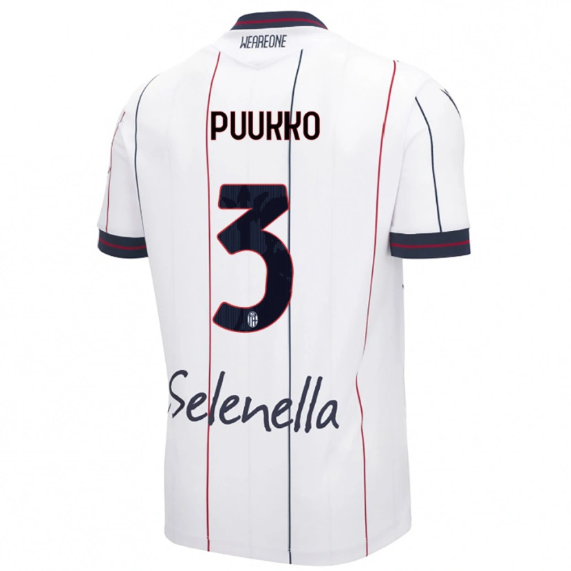 Danxen Kid Akseli Puukko #3 White Royal Blue Away Jersey 2025/26 T-Shirt