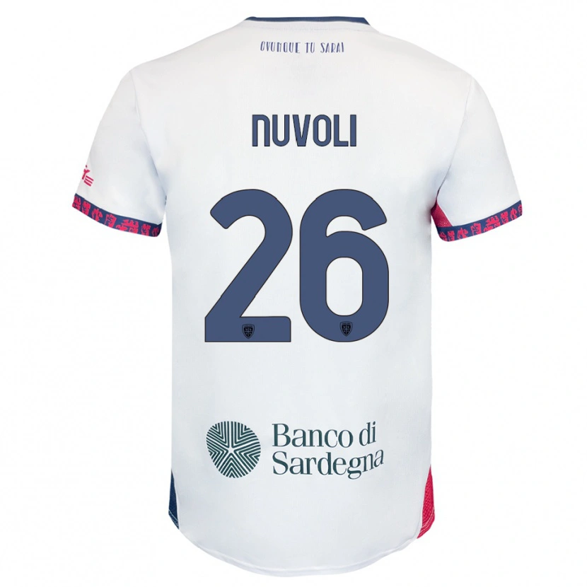 Danxen Kid Matteo Nuvoli #26 White Navy Red Away Jersey 2025/26 T-Shirt