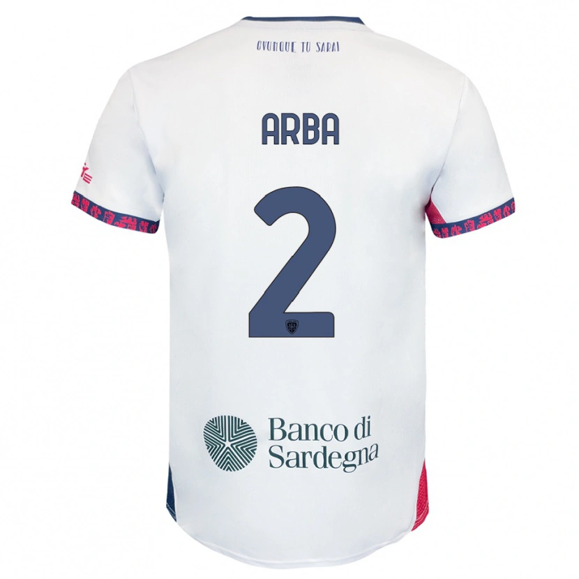 Danxen Kid Federico Arba #2 White Navy Red Away Jersey 2025/26 T-Shirt