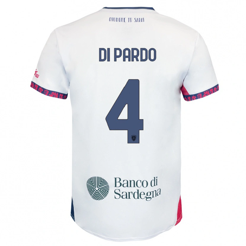 Danxen Kid Alessandro Di Pardo #4 White Navy Red Away Jersey 2025/26 T-Shirt