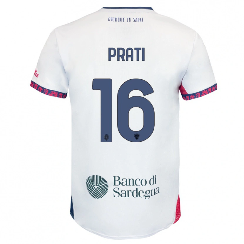Danxen Kid Matteo Prati #16 White Navy Red Away Jersey 2025/26 T-Shirt