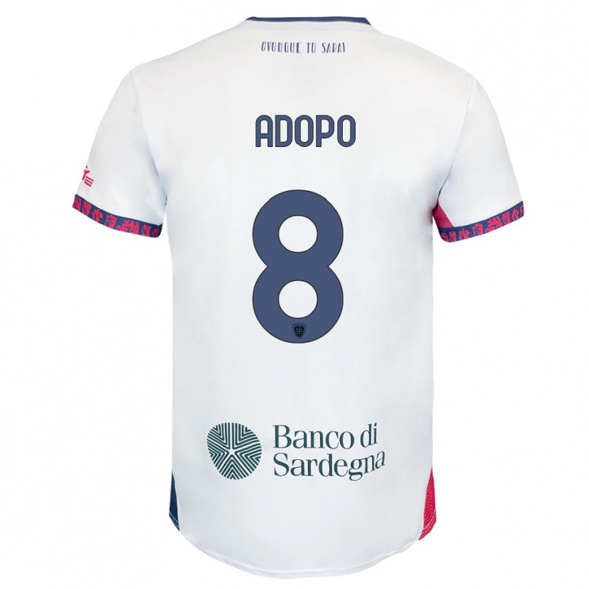 Danxen Kid Michel Adopo #8 White Navy Red Away Jersey 2025/26 T-Shirt