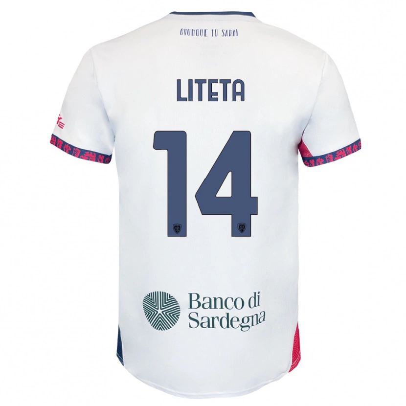Danxen Kid Joseph Liteta #14 White Navy Red Away Jersey 2025/26 T-Shirt