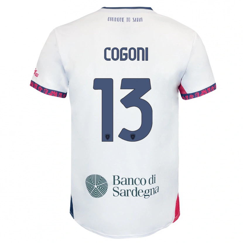 Danxen Kid Andrea Cogoni #13 White Navy Red Away Jersey 2025/26 T-Shirt