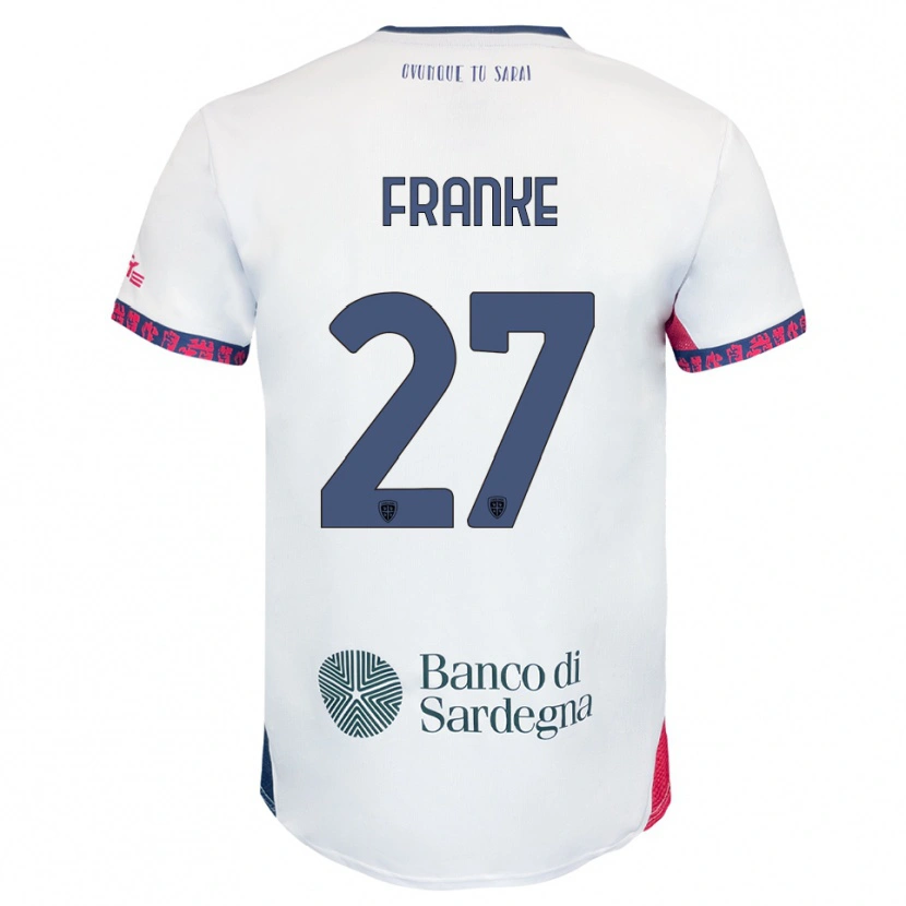 Danxen Kid Antoni Franke #27 White Navy Red Away Jersey 2025/26 T-Shirt