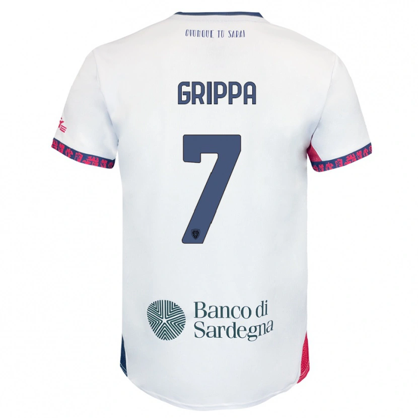 Danxen Kid Giosuè Grippa #7 White Navy Red Away Jersey 2025/26 T-Shirt