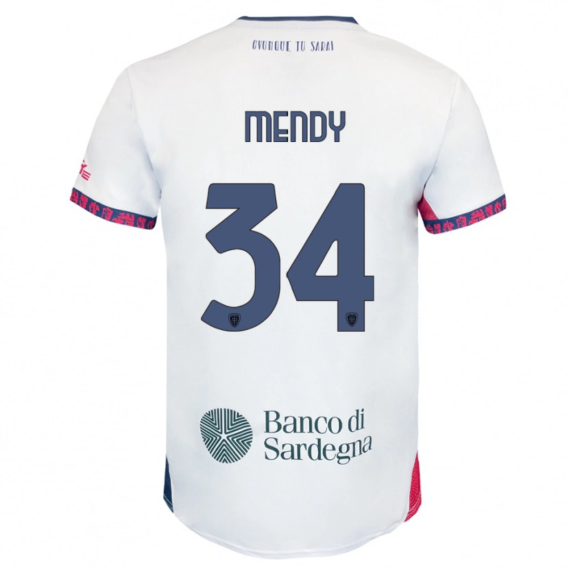 Danxen Kid Paul Mendy #34 White Navy Red Away Jersey 2025/26 T-Shirt