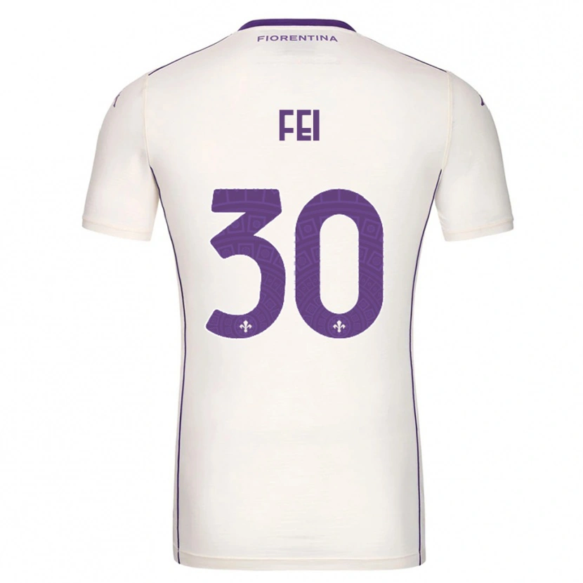 Danxen Kid Gianmaria Fei #30 White Purple Red Away Jersey 2025/26 T-Shirt