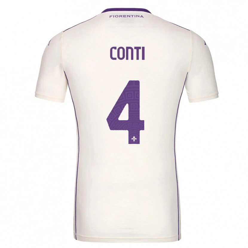 Danxen Kid Gabriele Conti #4 White Purple Red Away Jersey 2025/26 T-Shirt