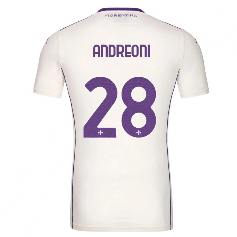 Danxen Kid Caterina Andreoni #28 White Purple Red Away Jersey 2025/26 T-Shirt