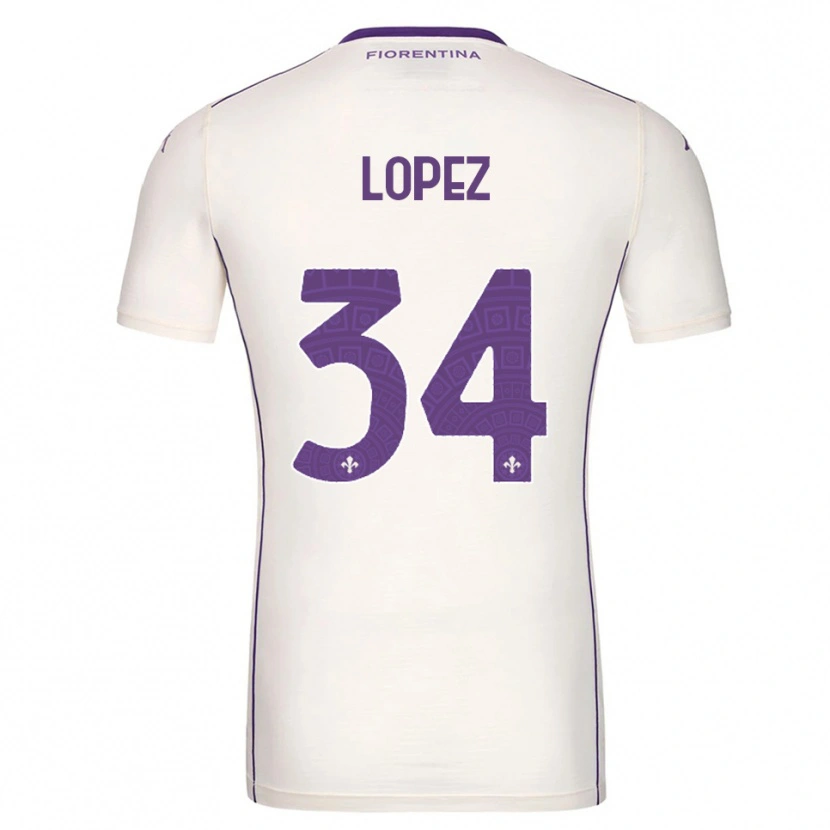 Danxen Kid Lucas López #34 White Purple Red Away Jersey 2025/26 T-Shirt