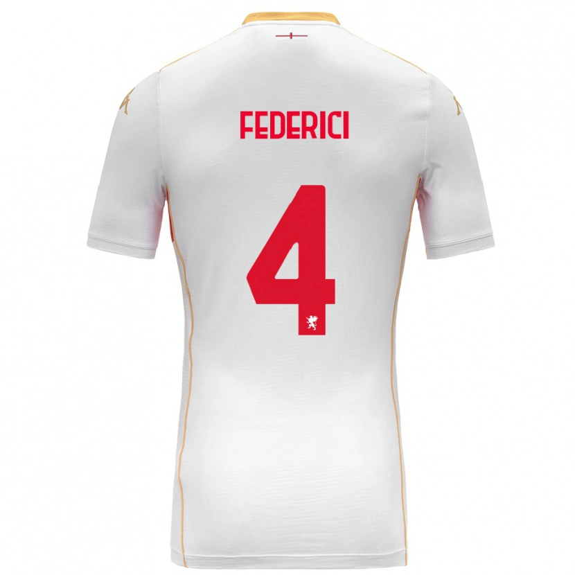 Danxen Kid Matteo Federici #4 White Red Away Jersey 2025/26 T-Shirt