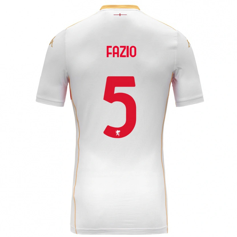 Danxen Kid Lorenzo Fazio #5 White Red Away Jersey 2025/26 T-Shirt