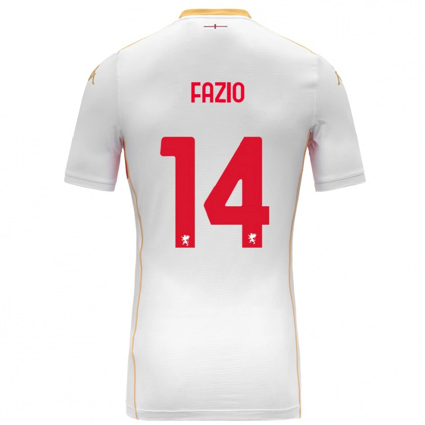 Danxen Kid Tommaso Fazio #14 White Red Away Jersey 2025/26 T-Shirt