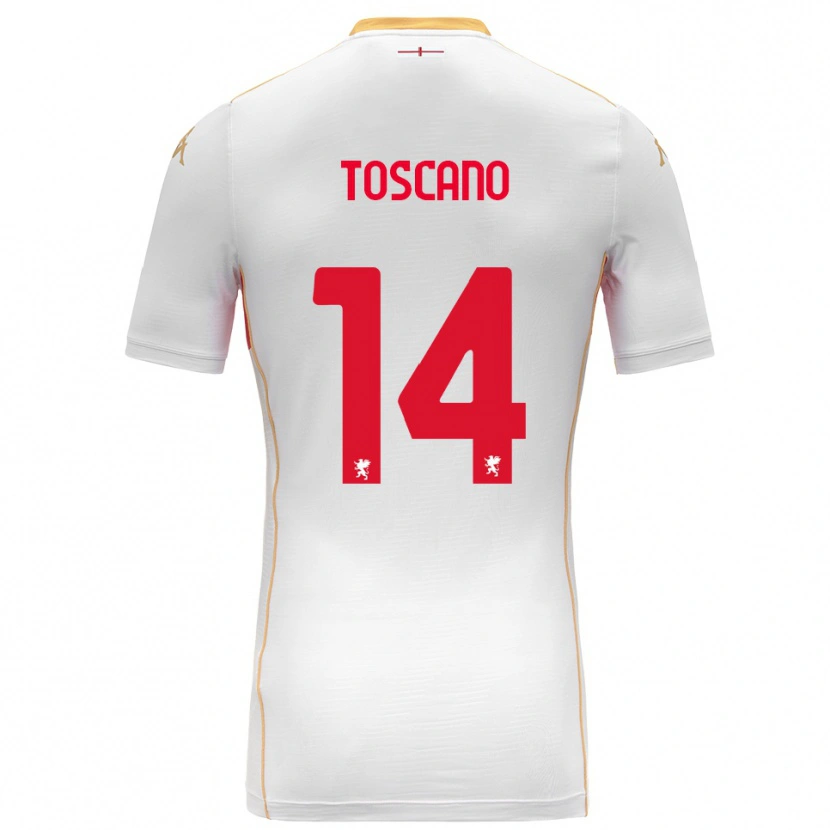 Danxen Kid Filippo Toscano #14 White Red Away Jersey 2025/26 T-Shirt
