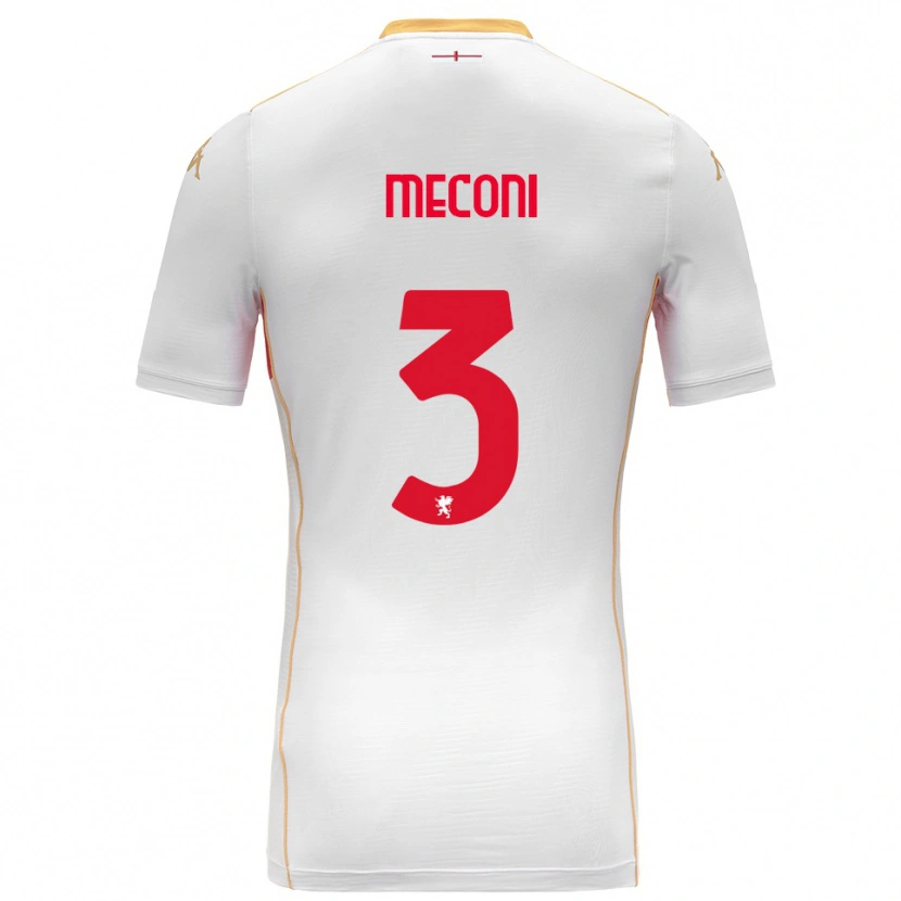 Danxen Kid Edoardo Meconi #3 White Red Away Jersey 2025/26 T-Shirt