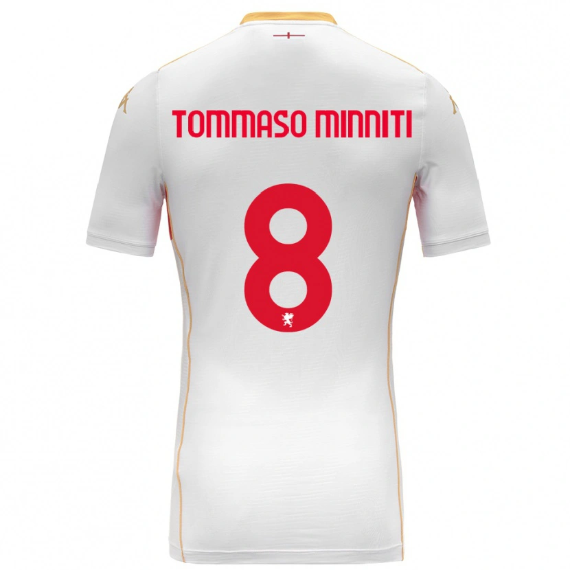 Danxen Kid Giovanni Tommaso Minniti #8 White Red Away Jersey 2025/26 T-Shirt
