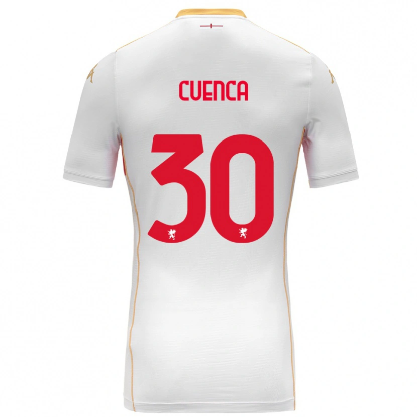 Danxen Kid Hugo Cuenca #30 White Red Away Jersey 2025/26 T-Shirt