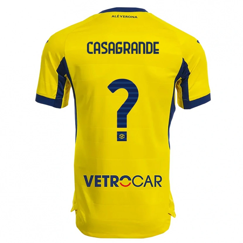 Danxen Kid Tommaso Casagrande #0 Yellow Navy Away Jersey 2025/26 T-Shirt