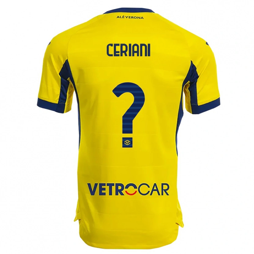 Danxen Kid Filippo Ceriani #0 Yellow Navy Away Jersey 2025/26 T-Shirt