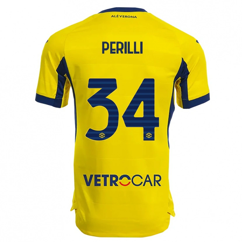 Danxen Kid Simone Perilli #34 Yellow Navy Away Jersey 2025/26 T-Shirt