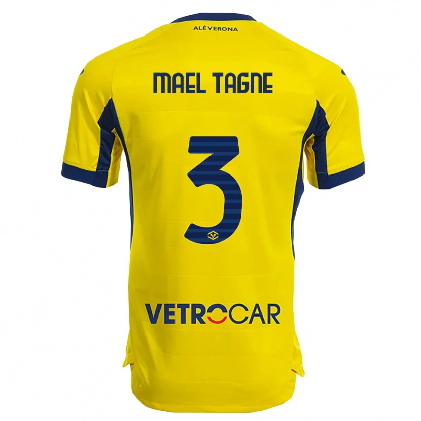 Danxen Kid Noe Mael Tagne #3 Yellow Navy Away Jersey 2025/26 T-Shirt