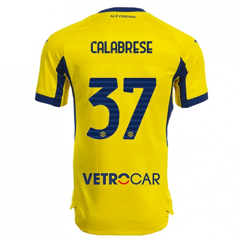 Danxen Kid Nicolò Calabrese #37 Yellow Navy Away Jersey 2025/26 T-Shirt