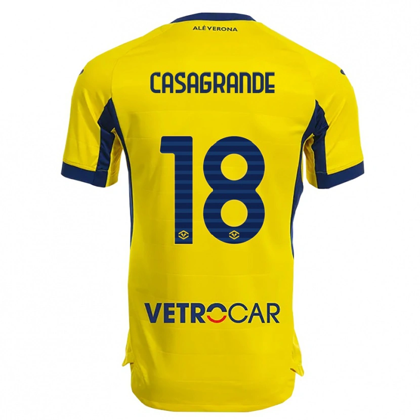 Danxen Kid Davide Casagrande #18 Yellow Navy Away Jersey 2025/26 T-Shirt