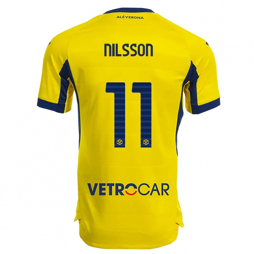 Danxen Kid Sara Nilsson #11 Yellow Navy Away Jersey 2025/26 T-Shirt