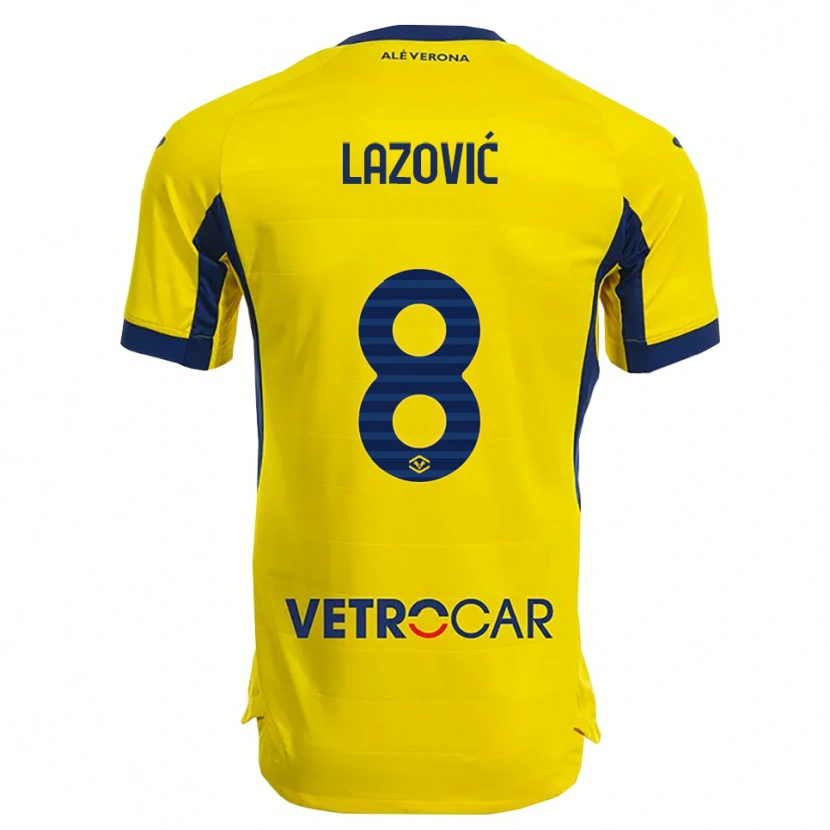 Danxen Kid Darko Lazović #8 Yellow Navy Away Jersey 2025/26 T-Shirt