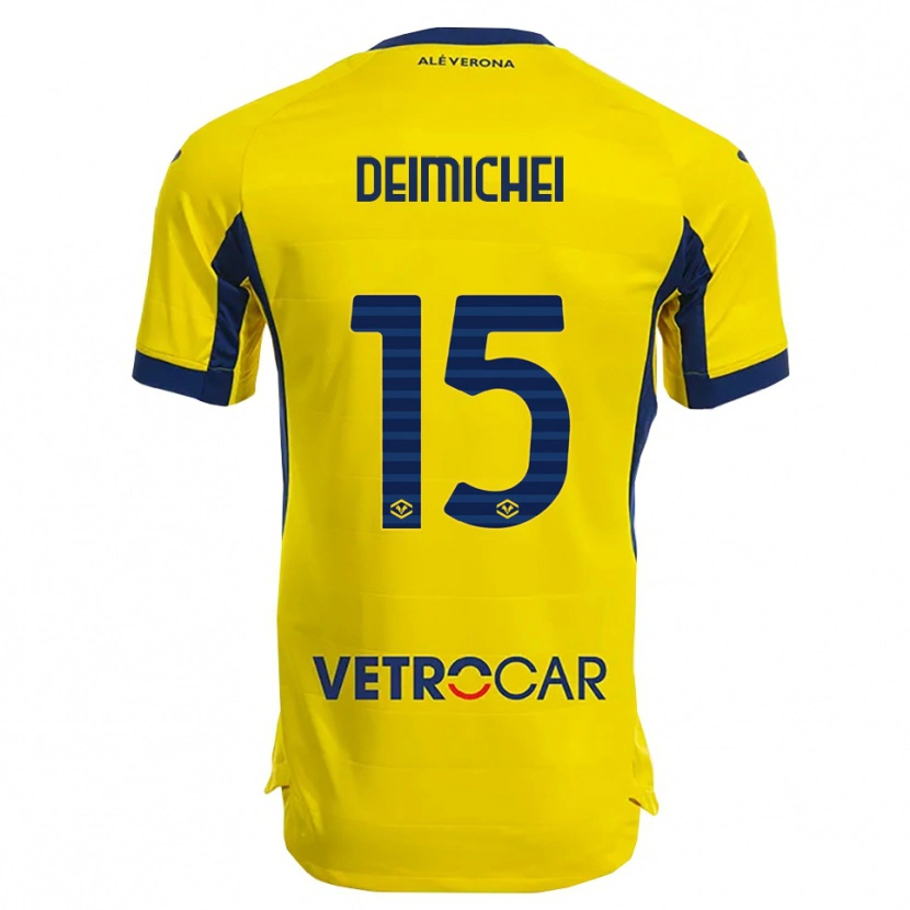 Danxen Kid Raffaele Deimichei #15 Yellow Navy Away Jersey 2025/26 T-Shirt
