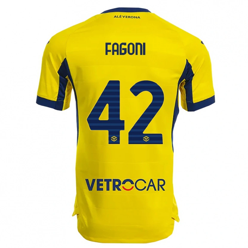 Danxen Kid Marco Fagoni #42 Yellow Navy Away Jersey 2025/26 T-Shirt
