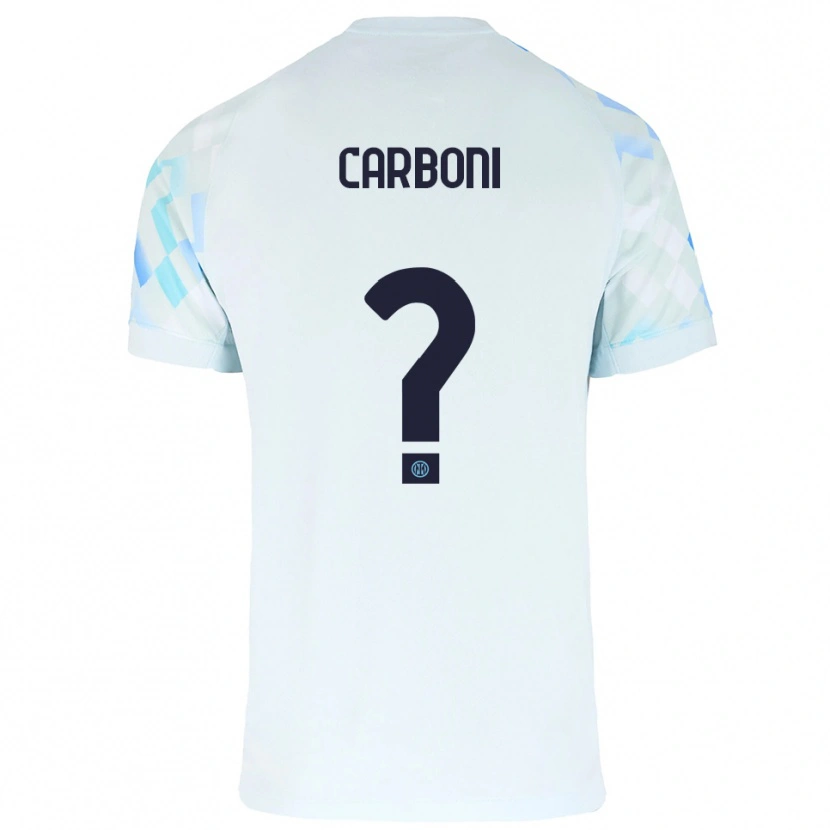 Danxen Kid Cristiano Carboni #0 White Blue Away Jersey 2025/26 T-Shirt