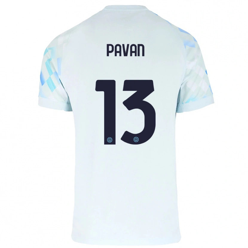 Danxen Kid Federico Pavan #13 White Blue Away Jersey 2025/26 T-Shirt