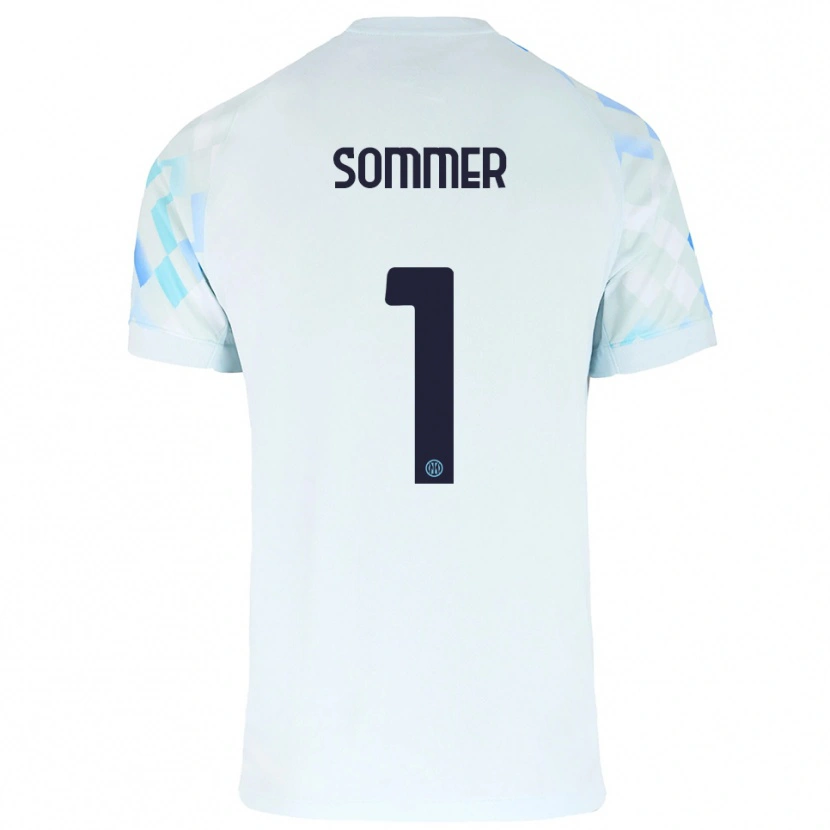 Danxen Kid Yann Sommer #1 White Blue Away Jersey 2025/26 T-Shirt