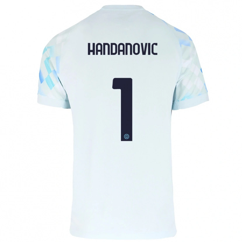 Danxen Kid Samir Handanovic #1 White Blue Away Jersey 2025/26 T-Shirt