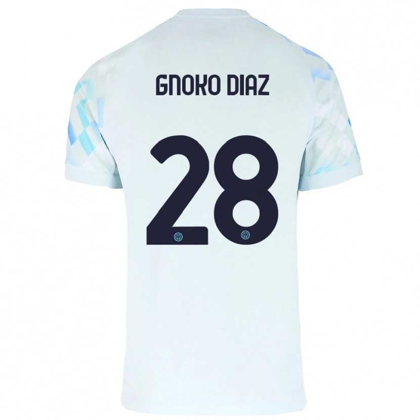 Danxen Kid Hillary Gnoko Diaz #28 White Blue Away Jersey 2025/26 T-Shirt