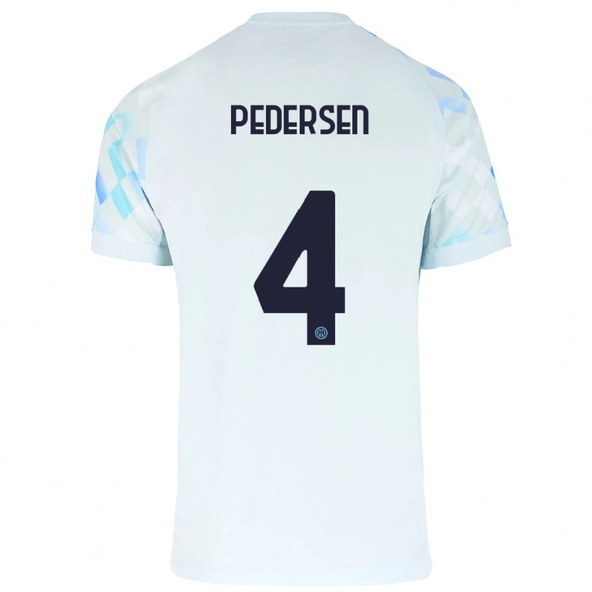 Danxen Kid Sofie Junge Pedersen #4 White Blue Away Jersey 2025/26 T-Shirt