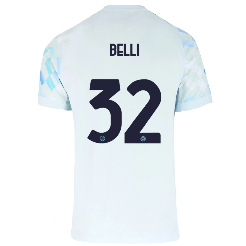 Danxen Kid Elena Belli #32 White Blue Away Jersey 2025/26 T-Shirt
