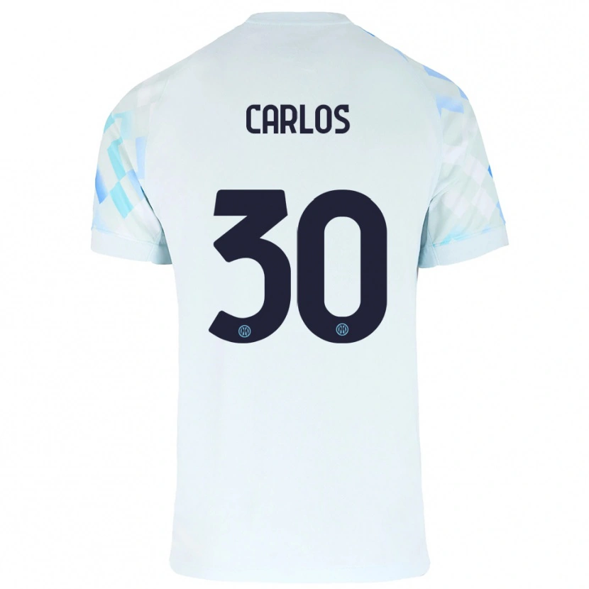 Danxen Kid Carlos Augusto #30 White Blue Away Jersey 2025/26 T-Shirt